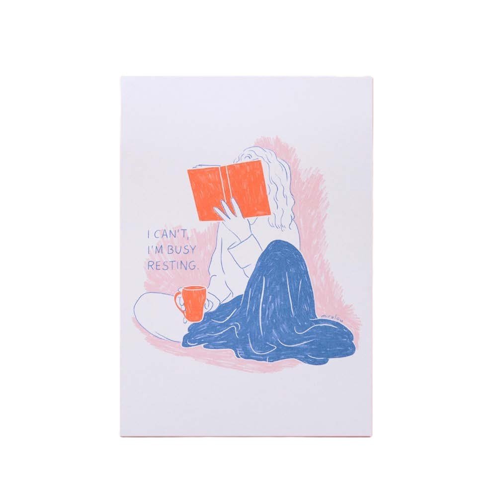 Busy Resting - Postcard — postcard by Miraalou, Chimera Bookery
