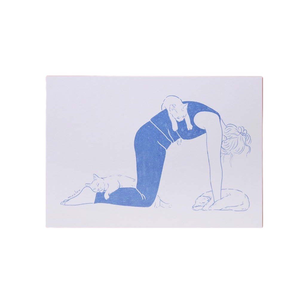 Cat Pose - Postcard — postcard by Miraalou, Chimera Bookery
