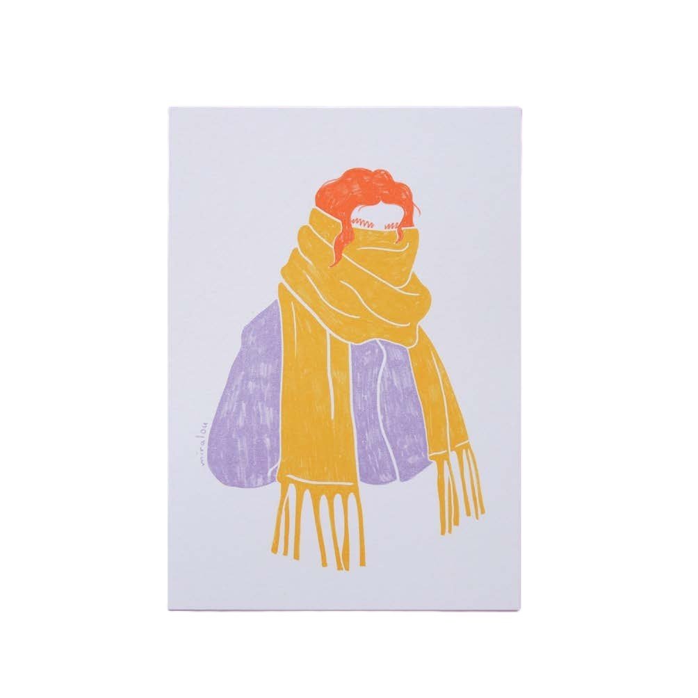 Scarf Mood Yellow - Postcard — postcard by Miraalou, Chimera Bookery