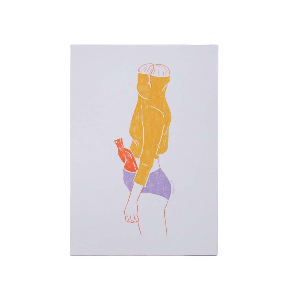 Work from Home yellow - Postcard — postcard by Miraalou, Chimera Bookery